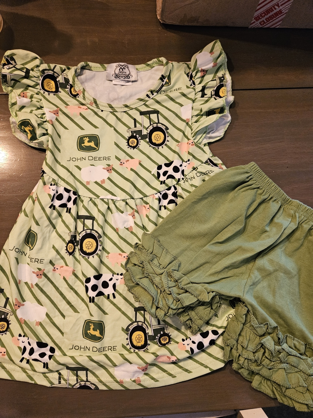 John Deere Green Tractor & Farm Animal Toddler Boutique Matching Set